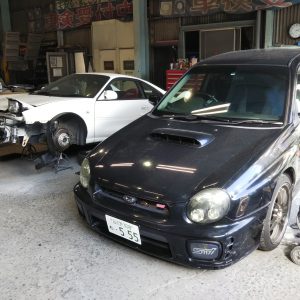 インプレッサ左リアドア鈑金塗装修理