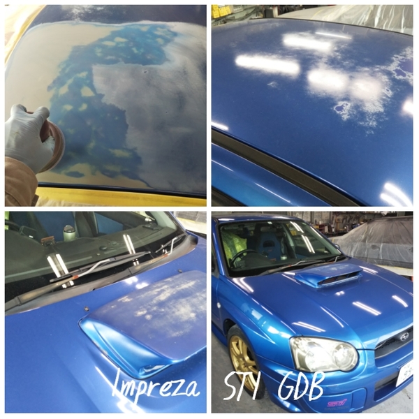 気泡・日焼け・水ぶくれ インプレッサ STI GDB ルーフ塗装劣化 横浜・川崎・東京サムネイル